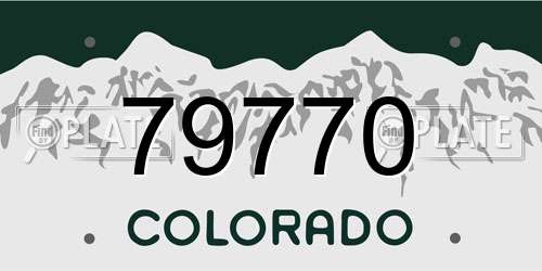 79770 Colorado License Plate