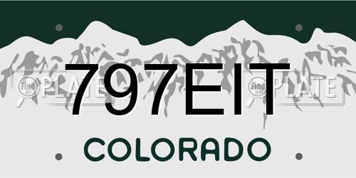 797EIT Colorado License Plate