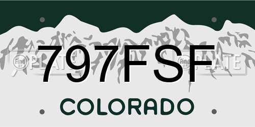 797FSF Colorado License Plate