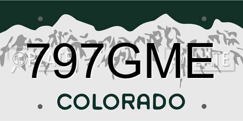 797GME Colorado License Plate