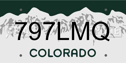 797LMQ Colorado License Plate