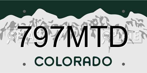 797MTD Colorado License Plate