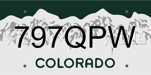 797QPW Colorado License Plate