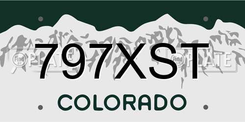 797XST Colorado License Plate