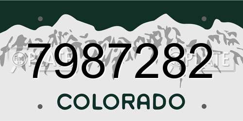 7987282 Colorado License Plate
