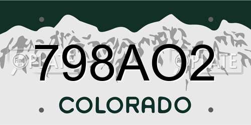 798AO2 Colorado License Plate