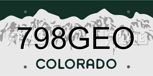 798GEO Colorado License Plate