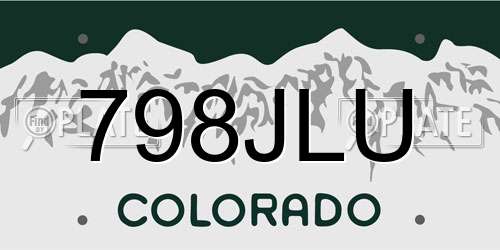 798JLU Colorado License Plate