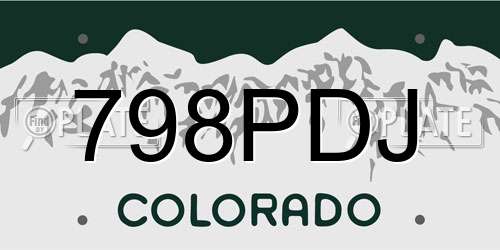 798PDJ Colorado License Plate