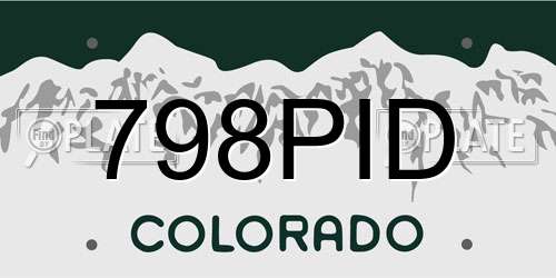 798PID Colorado License Plate