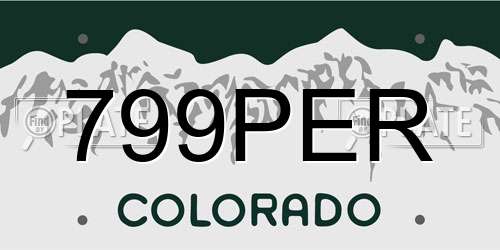 799PER Colorado License Plate