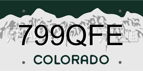 799QFE Colorado License Plate