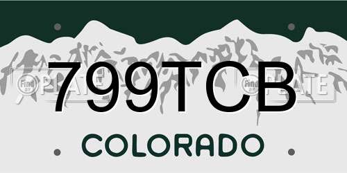799TCB Colorado License Plate
