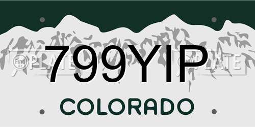 799YIP Colorado License Plate