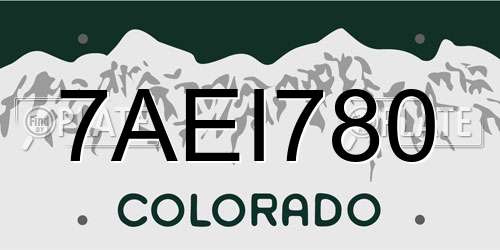 7AEI780 Colorado License Plate