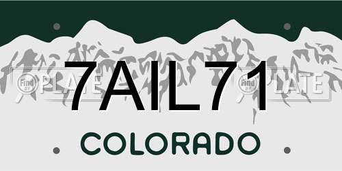 7AIL71 Colorado License Plate