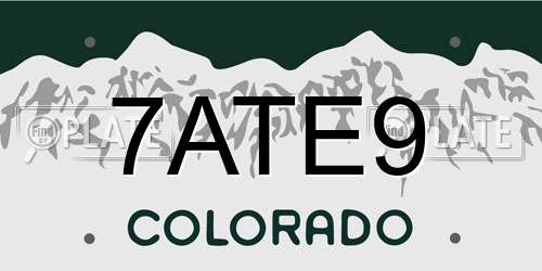 7ATE9 Colorado License Plate