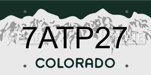 7ATP27 Colorado License Plate