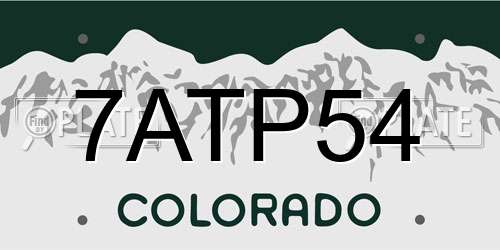 7ATP54 Colorado License Plate