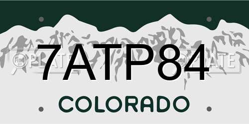 7ATP84 Colorado License Plate