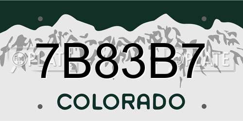 7B83B7 Colorado License Plate