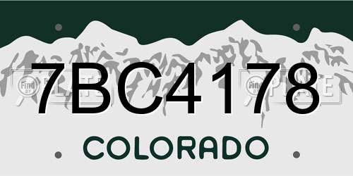 7BC4178 Colorado License Plate