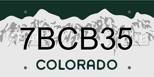 7BCB35 Colorado License Plate