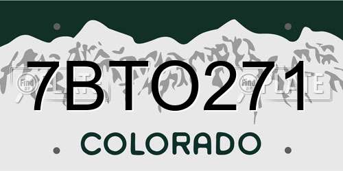 7BTO271 Colorado License Plate