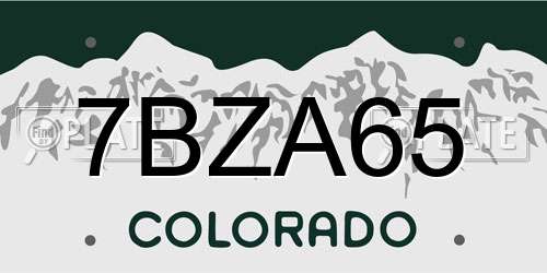 7BZA65 Colorado License Plate