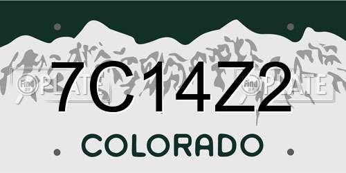 7C14Z2 Colorado License Plate