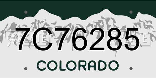 7C76285 Colorado License Plate