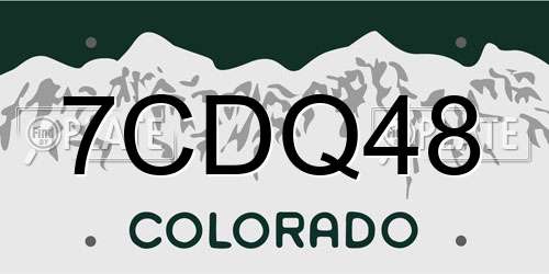 7CDQ48 Colorado License Plate