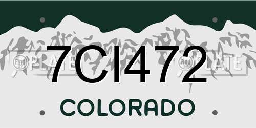 7CI472 Colorado License Plate