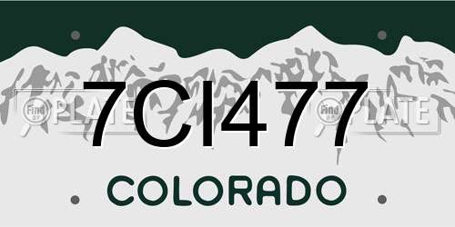 7CI477 Colorado License Plate