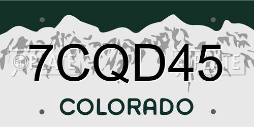 7CQD45 Colorado License Plate