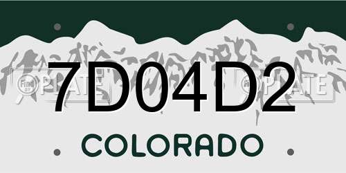 7D04D2 Colorado License Plate