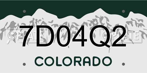 7D04Q2 Colorado License Plate
