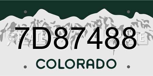 7D87488 Colorado License Plate