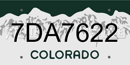 7DA7622 Colorado License Plate