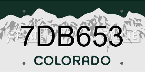 7DB653 Colorado License Plate