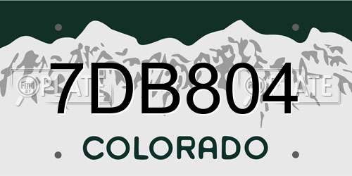 7DB804 Colorado License Plate