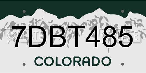 7DBT485 Colorado License Plate