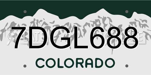 7DGL688 Colorado License Plate