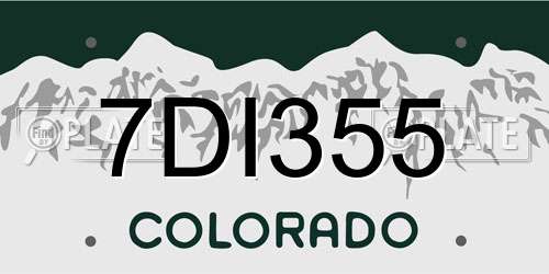 7DI355 Colorado License Plate