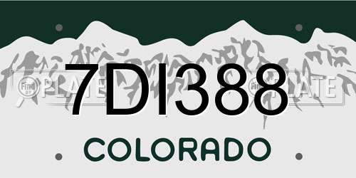 7DI388 Colorado License Plate
