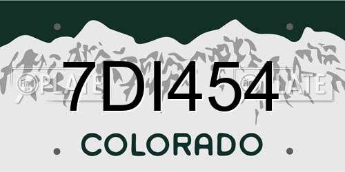 7DI454 Colorado License Plate
