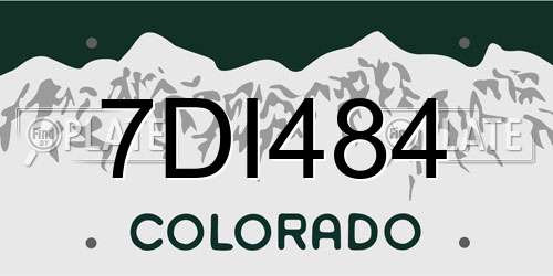 7DI484 Colorado License Plate
