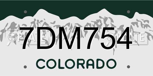 7DM754 Colorado License Plate