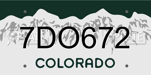 7DO672 Colorado License Plate