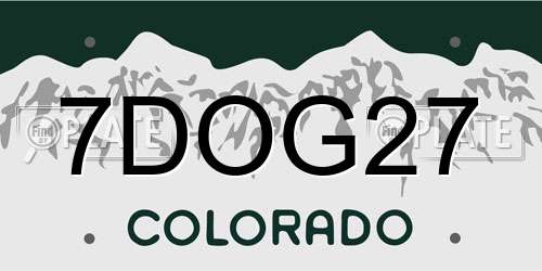 7DOG27 Colorado License Plate